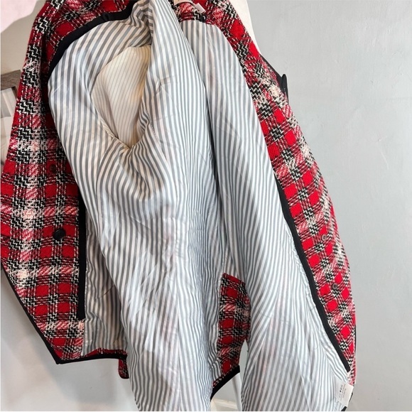 $698 Veronica Beard Harriet Cutaway Dickey Jacket stunning luxe red tweed sz 4 - Picture 12 of 16